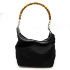 Gucci Bambu Handbag Nylon Leather Black — view 4