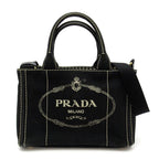 Prada Canapa Tote TPM Canvas Black