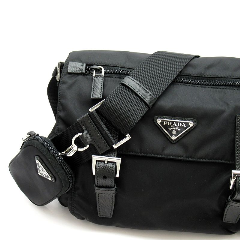Prada Re-Nylon Shoulder Bag Nylon LadyShoulder Black Medium — view 2