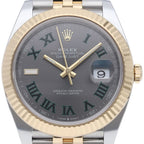 Rolex Datejust 41 Watch Jubilee Calf Troman Wimbledon Box 18k Yellow Gold