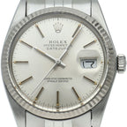 Rolex Datejust Watch Antique Box 18k White Gold SS Silver Polished