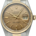 Rolex Datejust Watch Tritium Mosaic Dial Antique 18k Yellow Gold SS