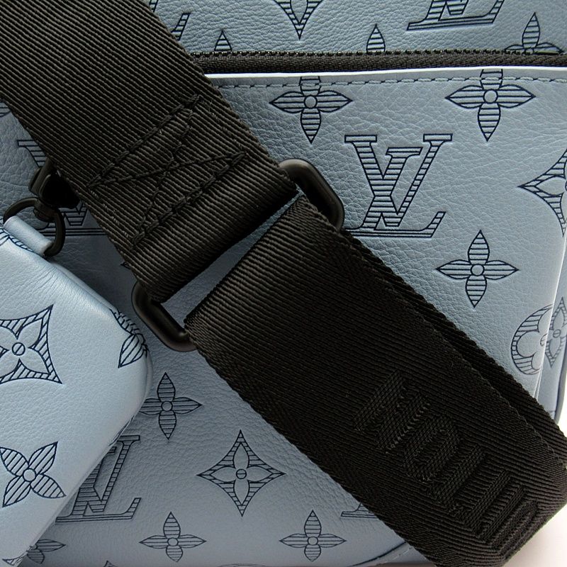 Louis Vuitton Trio Monogram Shadow Messenger Bag Sky Blue — view 2