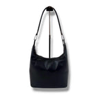 Gucci GG Logo Shoulder Bag Black Leather Silver