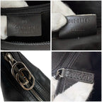 Gucci GG Logo Shoulder Bag Black Leather Silver — view 7