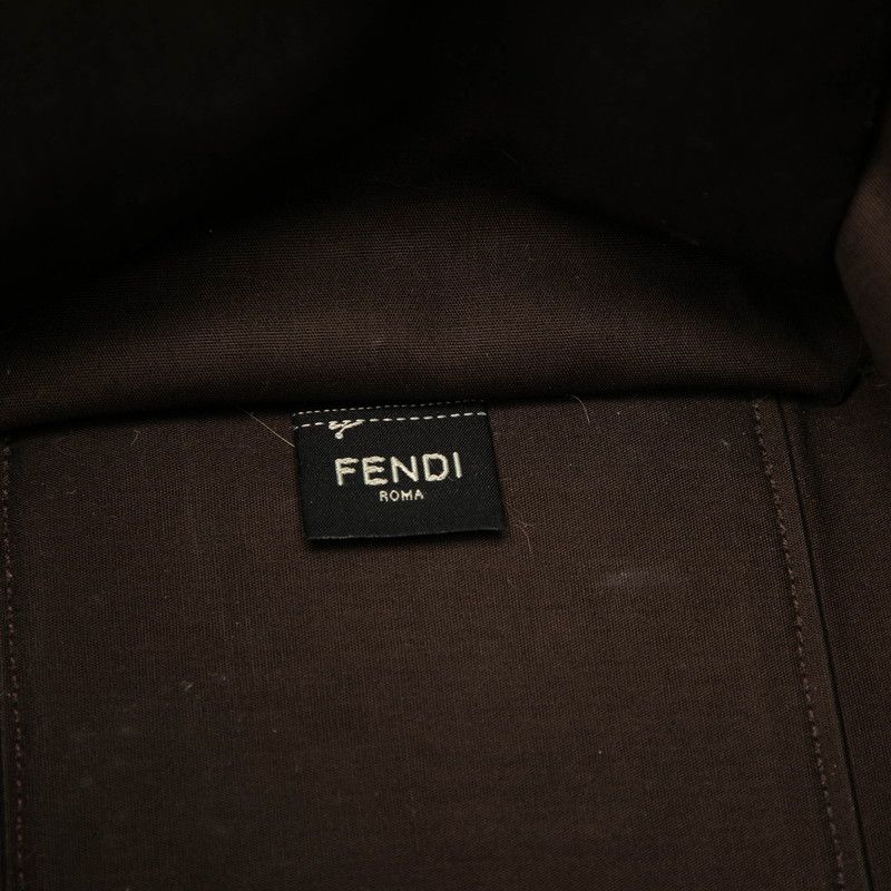 Fendi Sunshine Tote 2-Way Shoulder Bag Beige Brown Canvas Leather — view 6