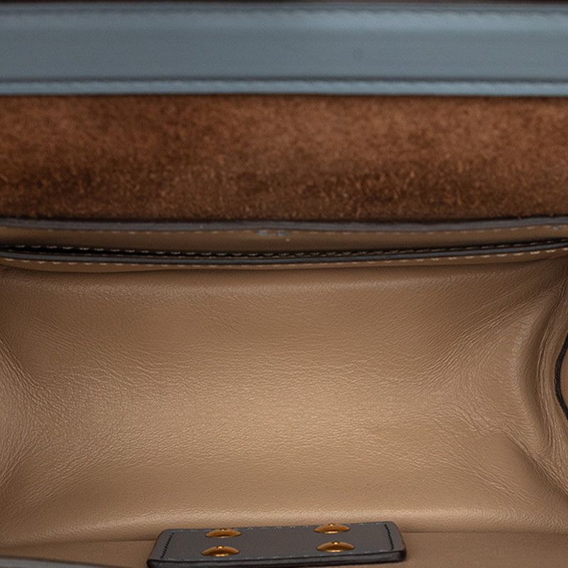 Fendi Canyu Small Chain Shoulder Bag Blue Leather — view 4