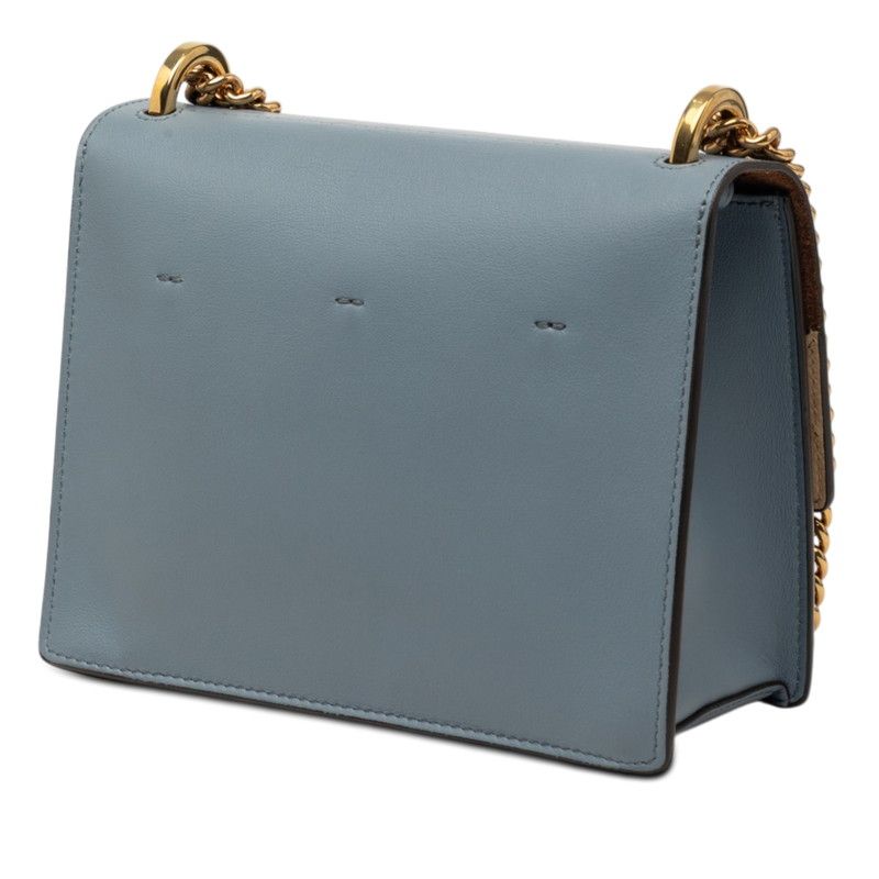 Fendi Canyu Small Chain Shoulder Bag Blue Leather — view 2