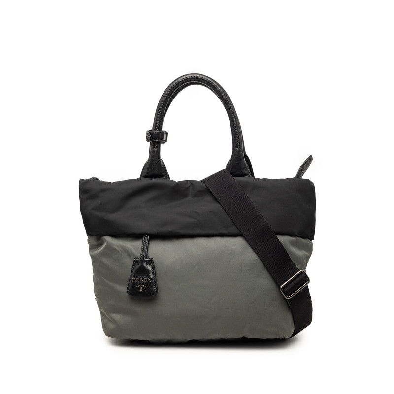 Prada 2-Way Shoulder Bag Black Gray Nylon