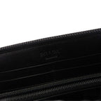 Prada Saffiano Zip Around Wallet Triangular Plate Black — view 6