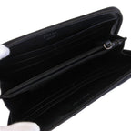 Prada Saffiano Zip Around Wallet Triangular Plate Black — view 5