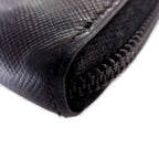 Prada Saffiano Zip Around Wallet Triangular Plate Black — view 9