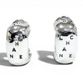 Chanel Vintage 925 Log Clip on Earrings Silver