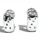 Chanel Vintage 925 Log Clip on Earrings Silver