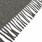 Hermes Rectoverso Cashmere 100% Logo Embroidery with Fringe Scarf Shawl Gray — view 6