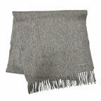Hermes Rectoverso Cashmere 100% Logo Embroidery with Fringe Scarf Shawl Gray — view 4