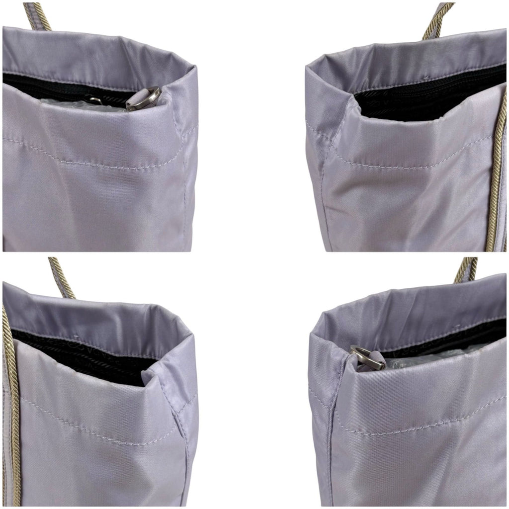 Prada Logo Embroidery Mini Tote Light Purple Tessuto — view 4