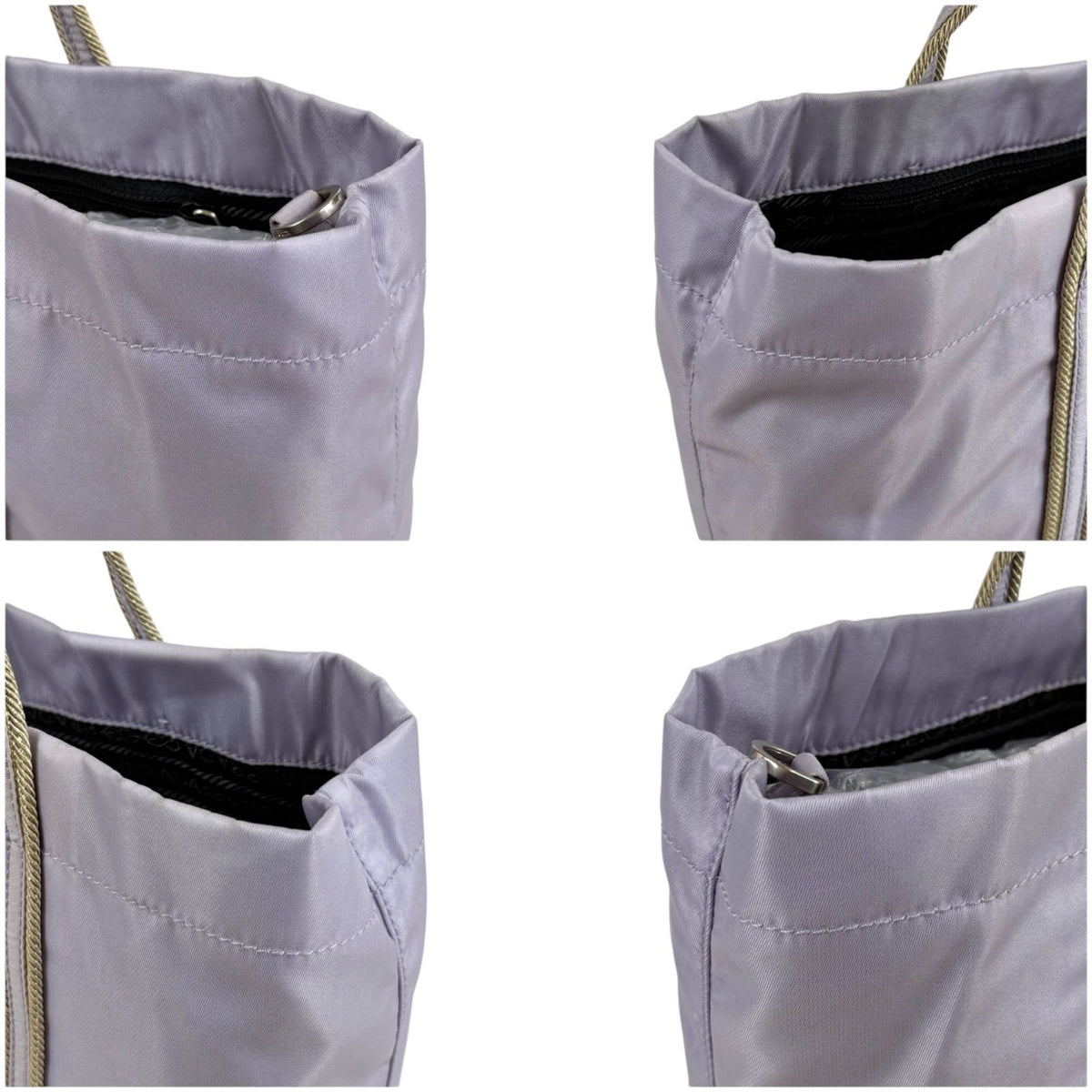Prada Logo Embroidery Mini Tote Light Purple Tessuto — view 4