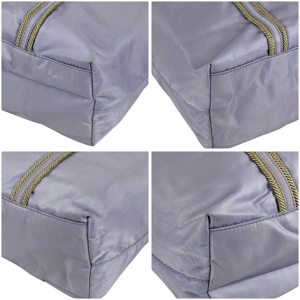 Prada Logo Embroidery Mini Tote Light Purple Tessuto — view 5