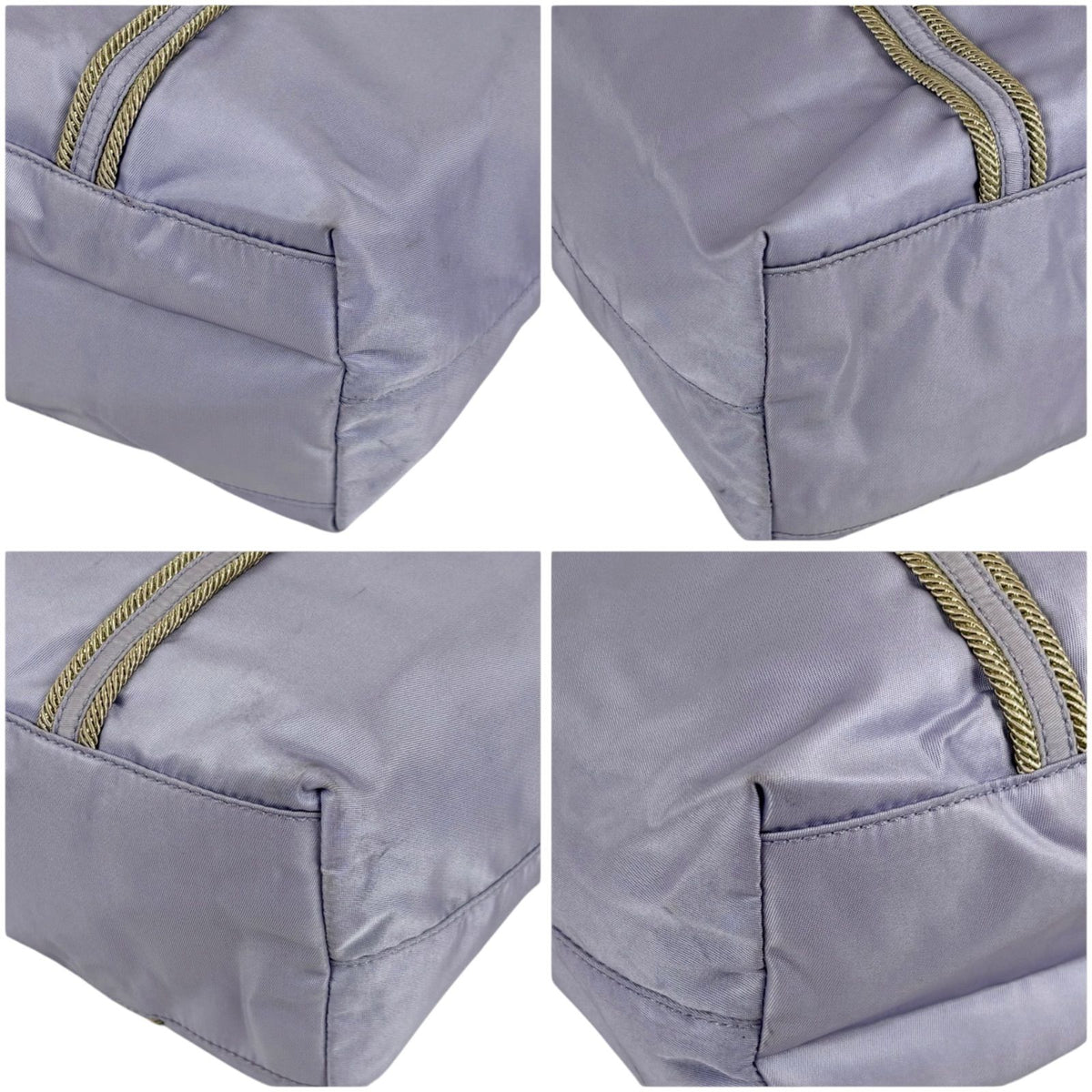 Prada Logo Embroidery Mini Tote Light Purple Tessuto — view 5
