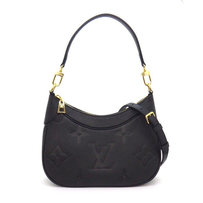 Louis Vuitton Shoulder Bag Bagatelle NM Black Monogram Empreinte Leather Gold