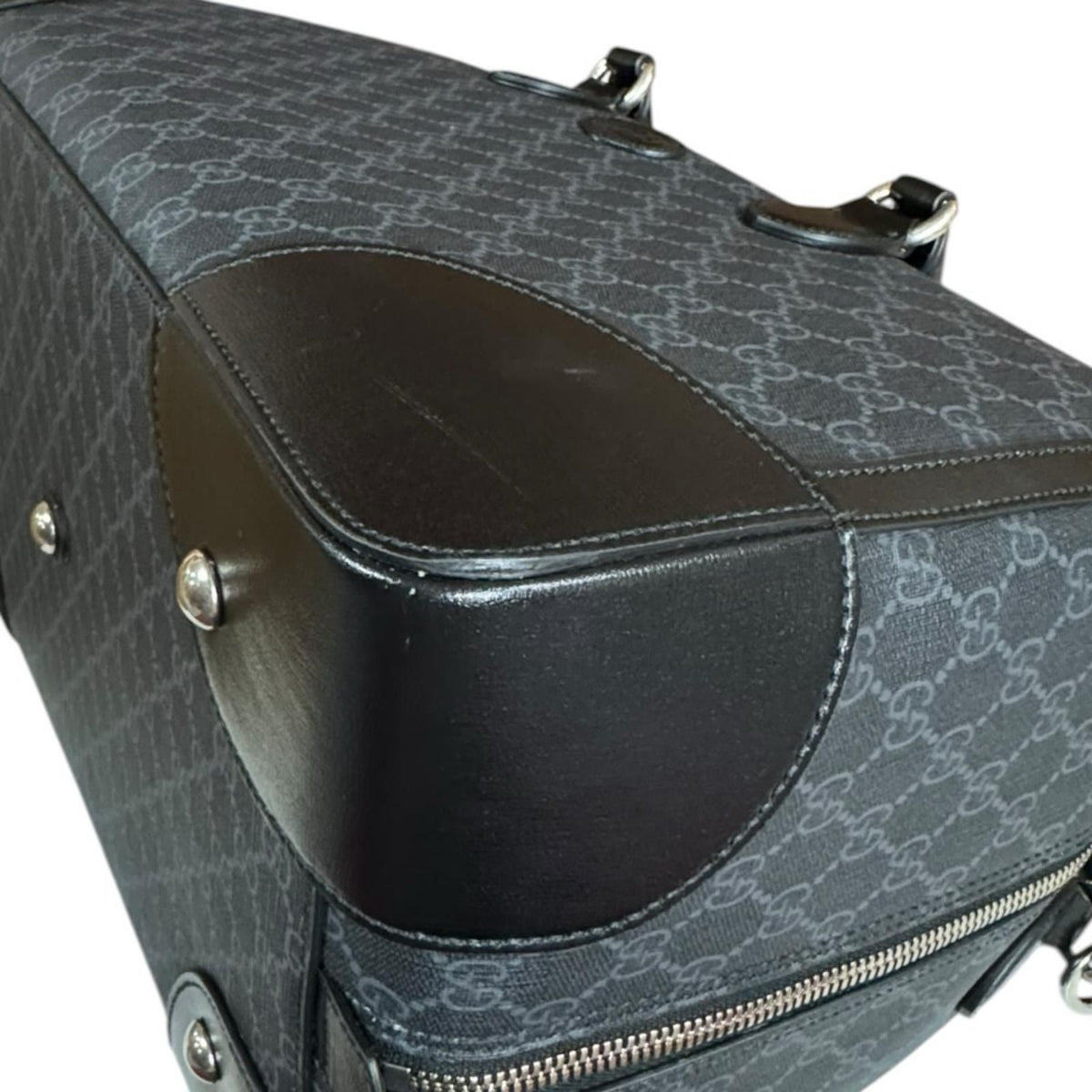 Gucci Interlocking Duffle Boston Bag GG Supreme Canvas Black — view 8