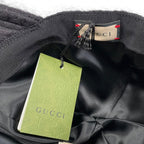 Gucci Hat Double Mohair Baseball Cap L Logo Black — view 7