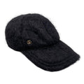 Gucci Hat Double Mohair Baseball Cap L Logo Black