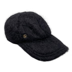 Gucci Hat Double Mohair Baseball Cap L Logo Black