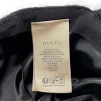 Gucci Hat Double Mohair Baseball Cap L Logo Black — view 8