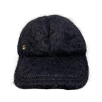 Gucci Hat Double Mohair Baseball Cap L Logo Black — view 3