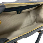 Gucci Vintage GG Pattern Leather Boston Bag Tote Navy — view 9
