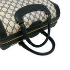 Gucci Vintage GG Pattern Leather Boston Bag Tote Navy — view 4