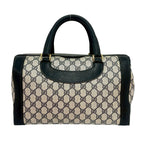 Gucci Vintage GG Pattern Leather Boston Bag Tote Navy — view 3