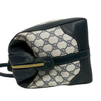 Gucci Vintage GG Pattern Leather Boston Bag Tote Navy — view 5