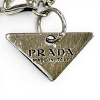 Prada 925 Triangle Logo Necklace Silver White Recommended — view 8