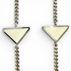 Prada 925 Triangle Logo Necklace Silver White Recommended — view 7