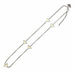 Prada 925 Triangle Logo Necklace Silver White Recommended — view 4