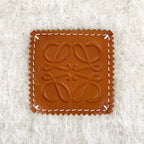 Loewe Mohair Wool Anag Lambskin Patch with Fringe Scarf White — view 5