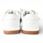 Chanel CC Logo Lace Up Low Cut Leather Sneakers White — view 5
