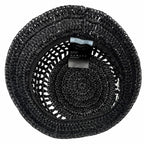 Prada Raffia Logo Letter Ring Crochet Bucket Hat Black Recommended — view 6