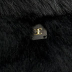 Chanel CC Logo Rabbit Fur Lapin Tippet Shawl Black 42 Scarf — view 9