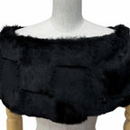 Chanel CC Logo Rabbit Fur Lapin Tippet Shawl Black 42 Scarf — view 6