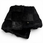Chanel CC Logo Rabbit Fur Lapin Tippet Shawl Black 42 Scarf