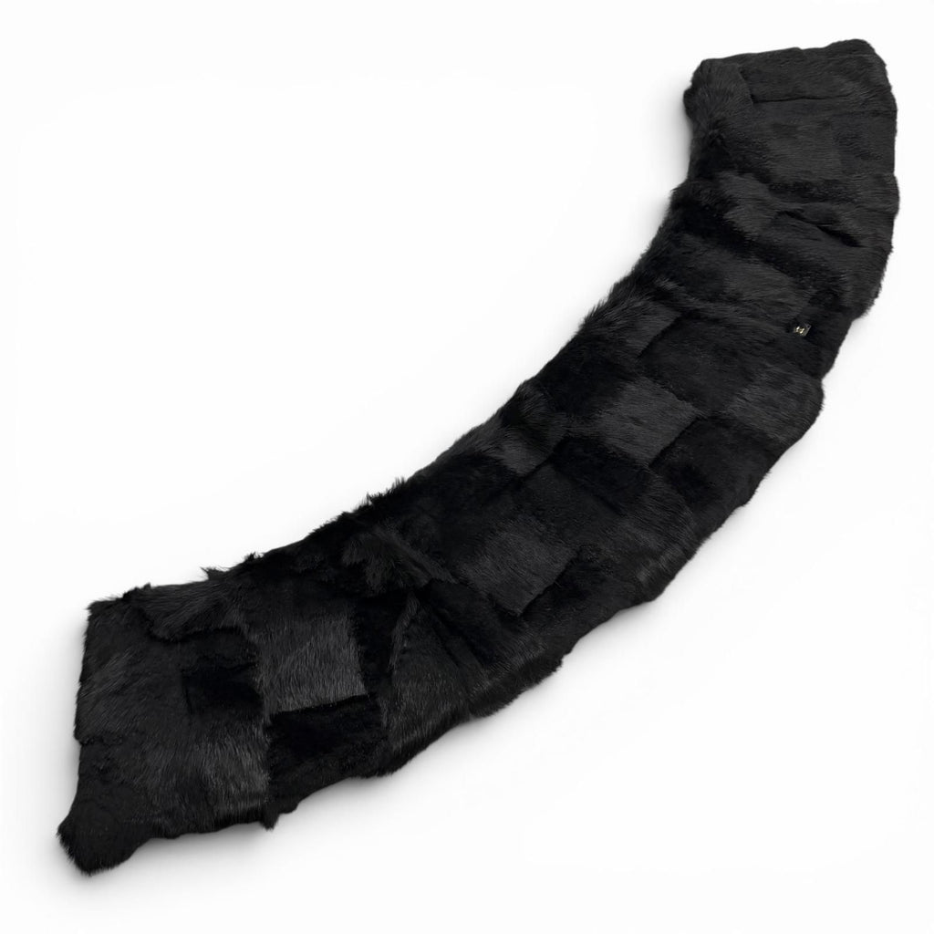 Chanel CC Logo Rabbit Fur Lapin Tippet Shawl Black 42 Scarf — view 7