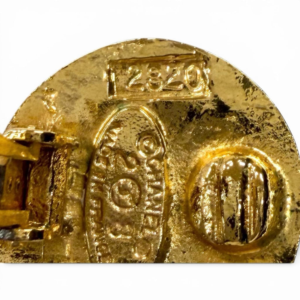 Chanel Vintage 28 CC Logo Earrings Gold French — view 6