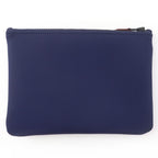 Hermes Trousse Flat PM Neobain Black Logo Zip Pouch Navy — view 2