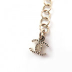 Chanel CC Logo Heart Rhinestone Faux Pearl Bracelet Gold — view 6