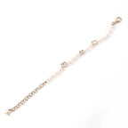 Chanel CC Logo Heart Rhinestone Faux Pearl Bracelet Gold — view 3