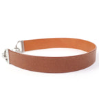 Hermes Vintage Silver Martin Margiela Era Chaine D'ancre Leather Belt Brown 70 — view 3